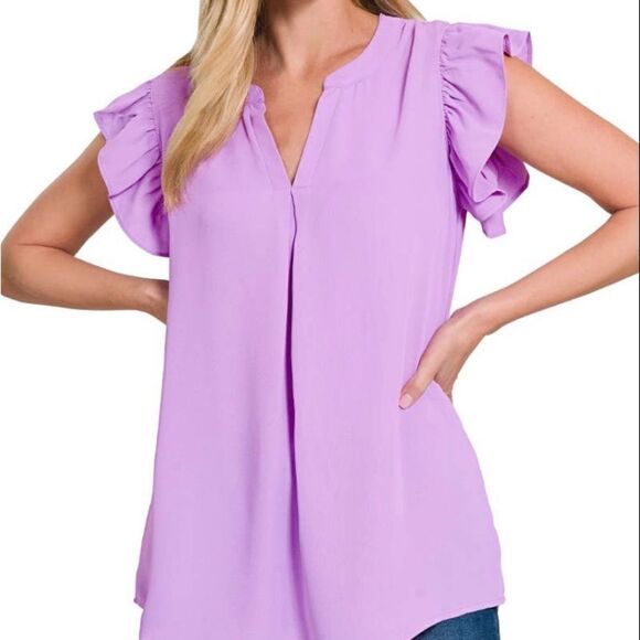 sleeveless top with ruffle sleeve - Picture 5 of 7
